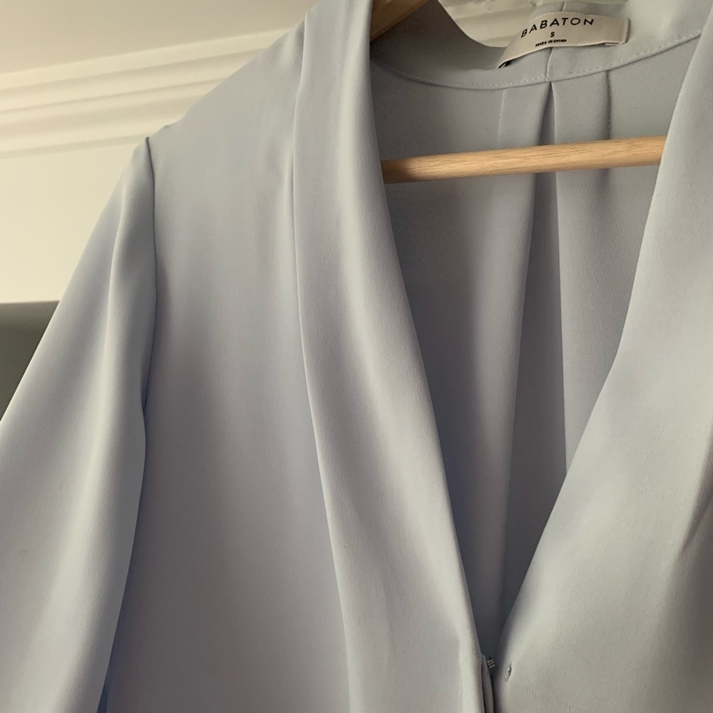 Aritzia Babaton Powder Blue Akita Button Down Blouse